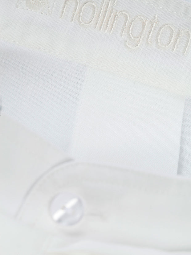 chemise col mao en toile de coton et lin natural à boutons ton-sur-ton