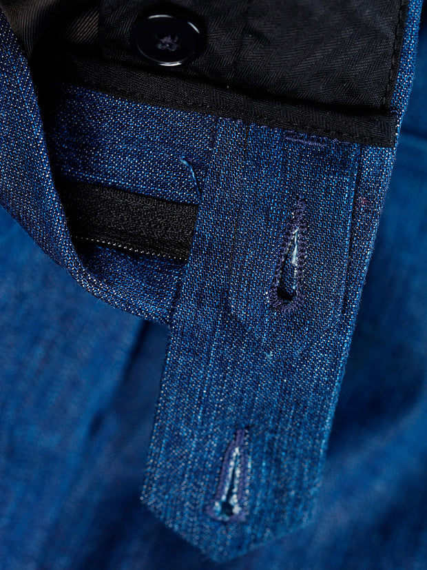 « fabric washed » streched denim bari trousers
