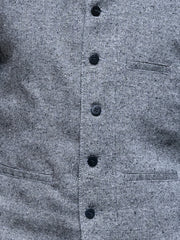 gilet à poches passepoilées en tweed de soie brute