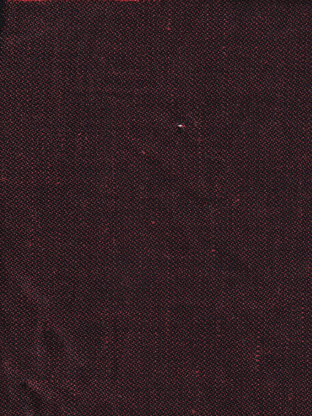 tissu en toile double-face de laine et lin bordeaux noire sur terracota