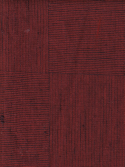 tissu toile de lin et viscose window pane rouge foncé