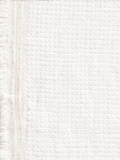 tissu en toile de lin et coton piqué blanc