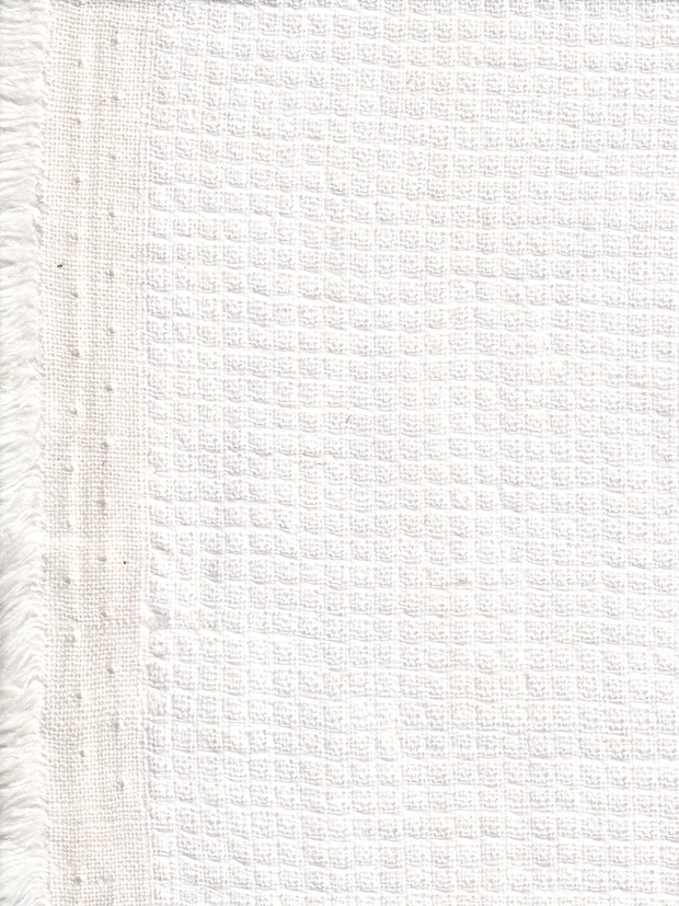 tissu en toile de lin et coton piqué blanc