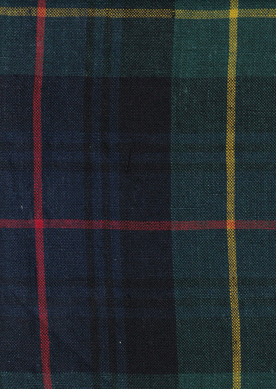 tissu toile pur lin à motif tartan green check