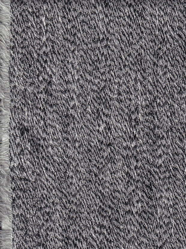 tissu crêpe pur lin à chevrons gris