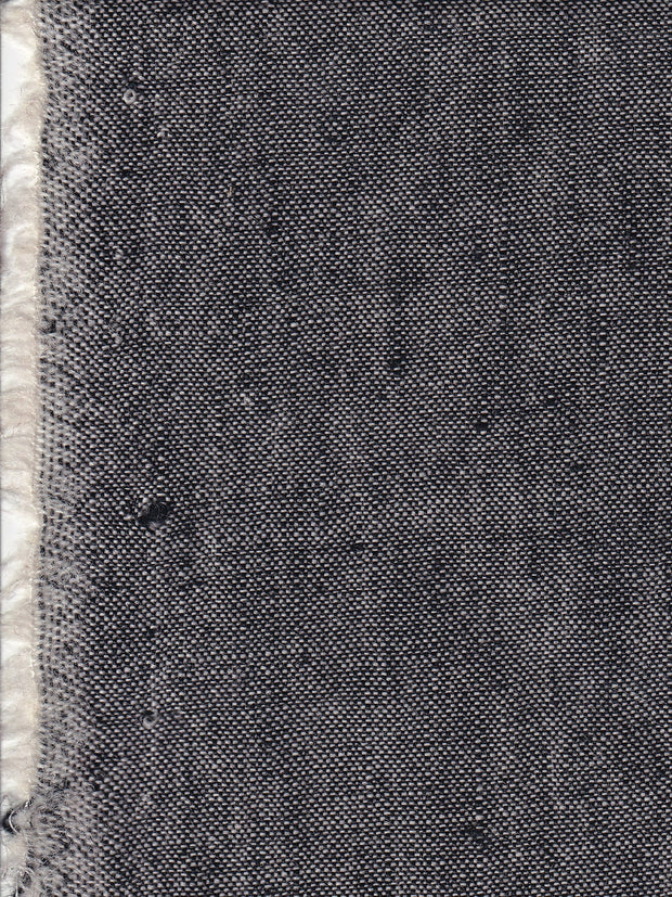 tissu toile pur lin gris rocher