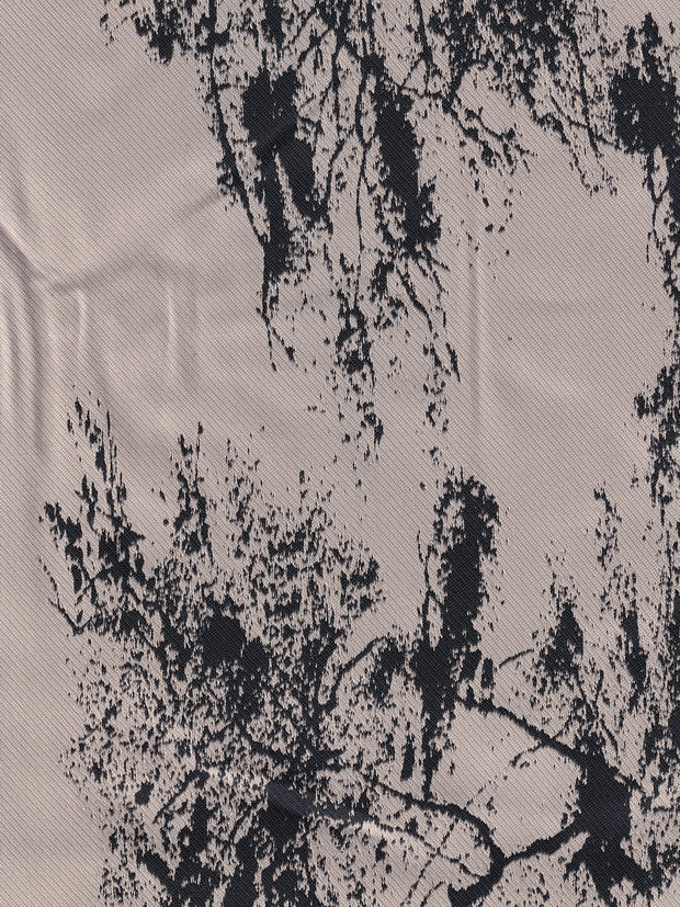 tissu toile de coton et polyester double face motif forest japan