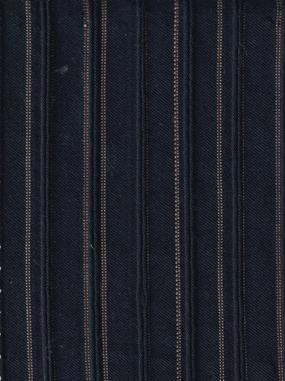 tissu toile de coton et laine noire à côtes chic or