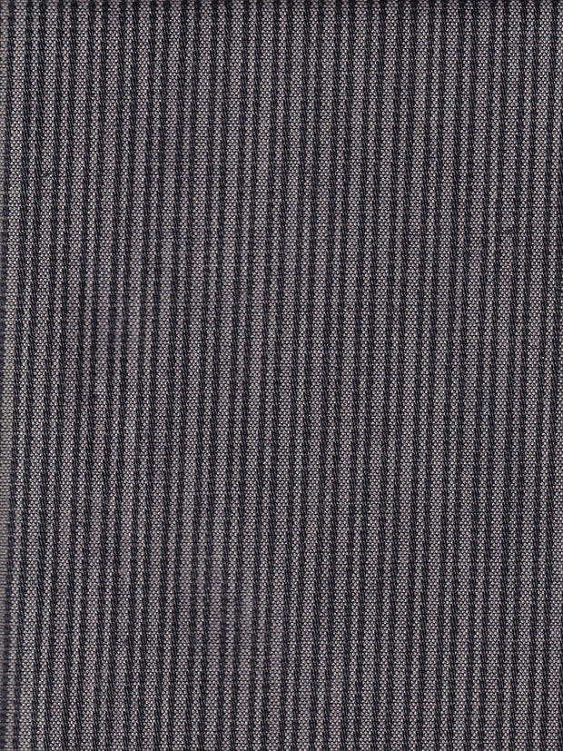 tissu toile de coton stretch grise à rayures noires