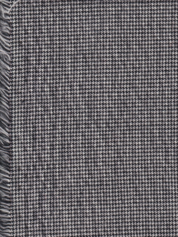 tissu toile de coton à motif pied de poule gris