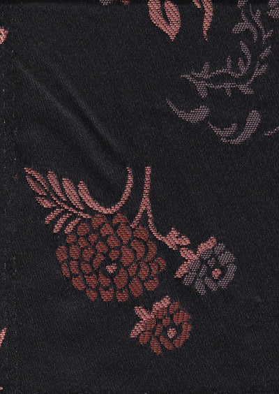 tissu d'apparat noir motifs florals