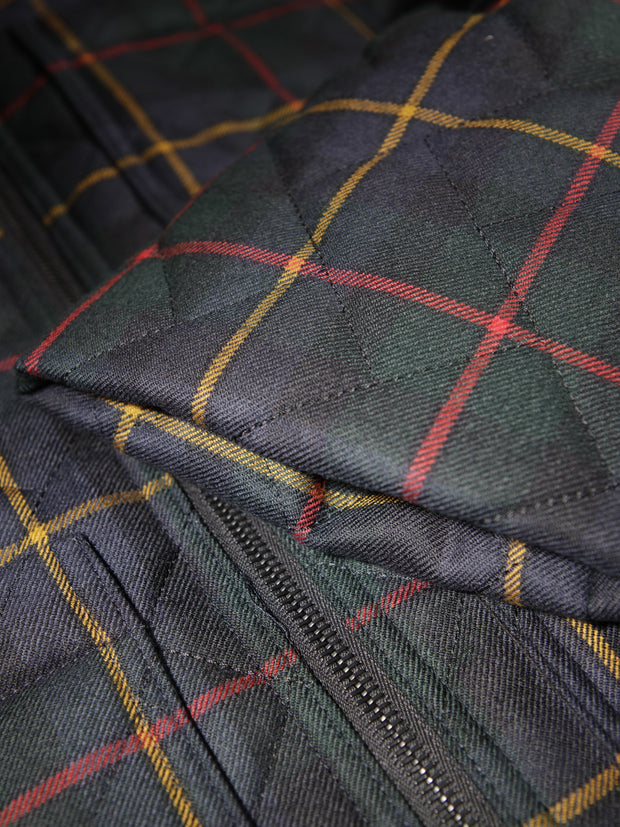 naipaul quilted and zipped jacket in macleod tartan