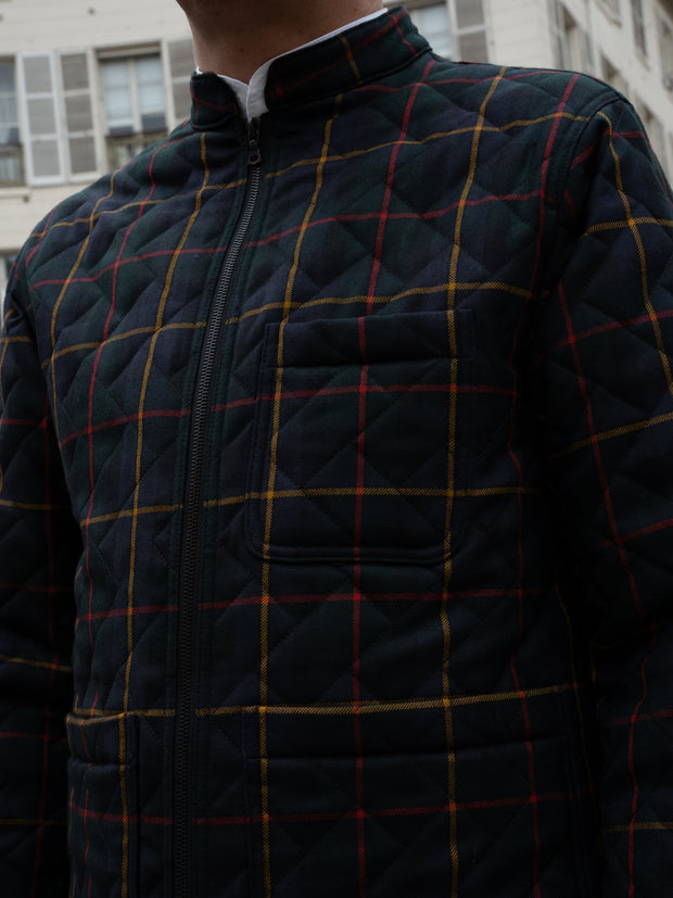 quilted and zipped jacket in macleod tartan