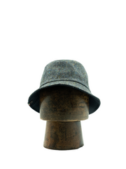Reversible waterproof bucket hat in navy tweed