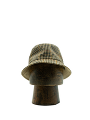 Reversible waterproof bucket hat in houndstooth tweed
