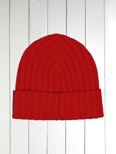 watermelon cashmere ribbed beanie