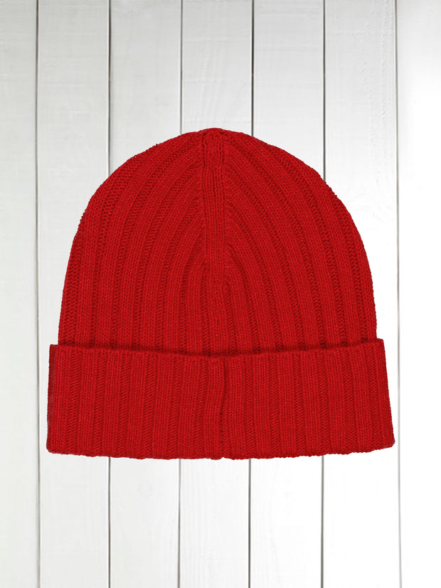 watermelon cashmere ribbed beanie