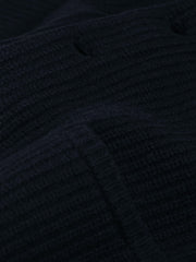 cardigan in 100% navy lambswool with shawl collar