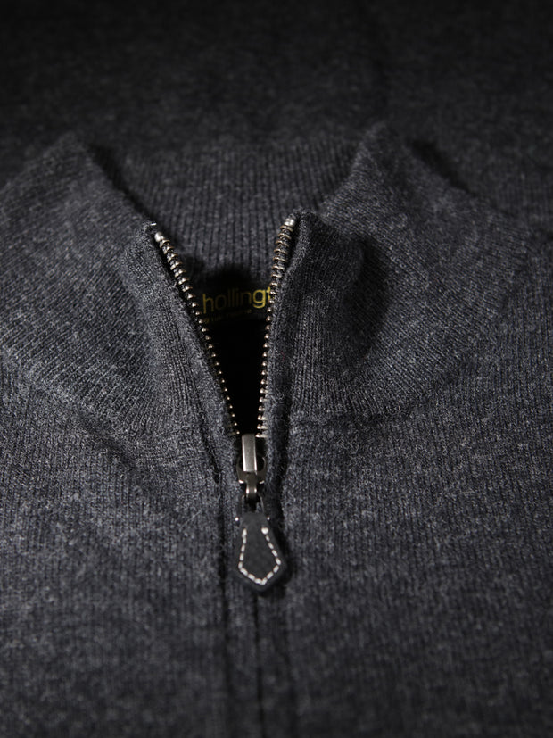 zipped cardigan in charcoal geelong