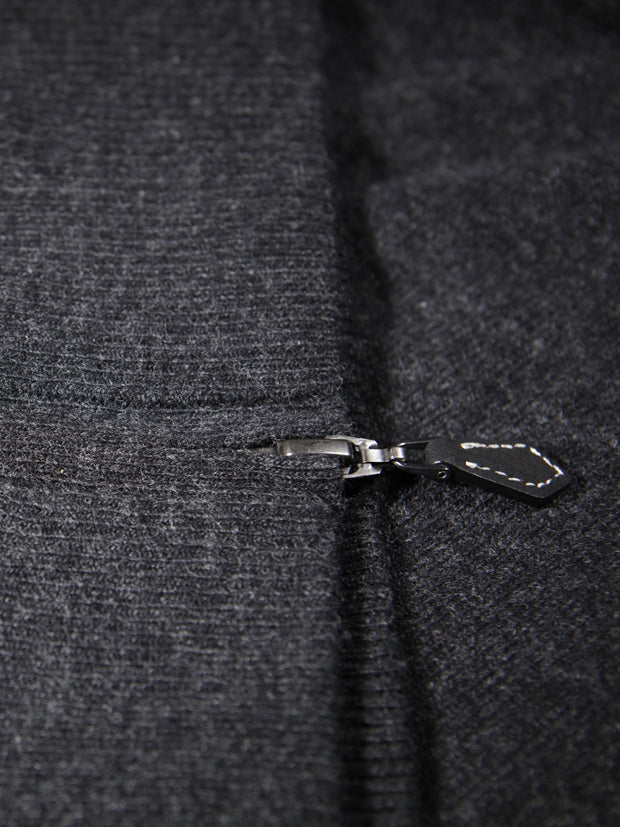 zipped cardigan in charcoal geelong