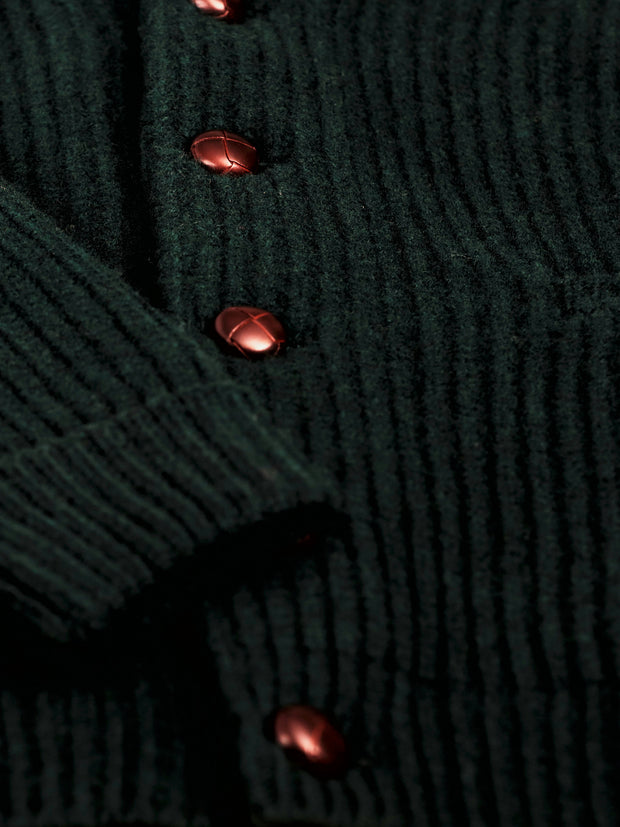 cardigan 100 % lambswool vert sapin à col châle