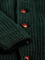 cardigan 100 % lambswool vert sapin à col châle