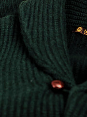 cardigan 100 % lambswool vert sapin à col châle