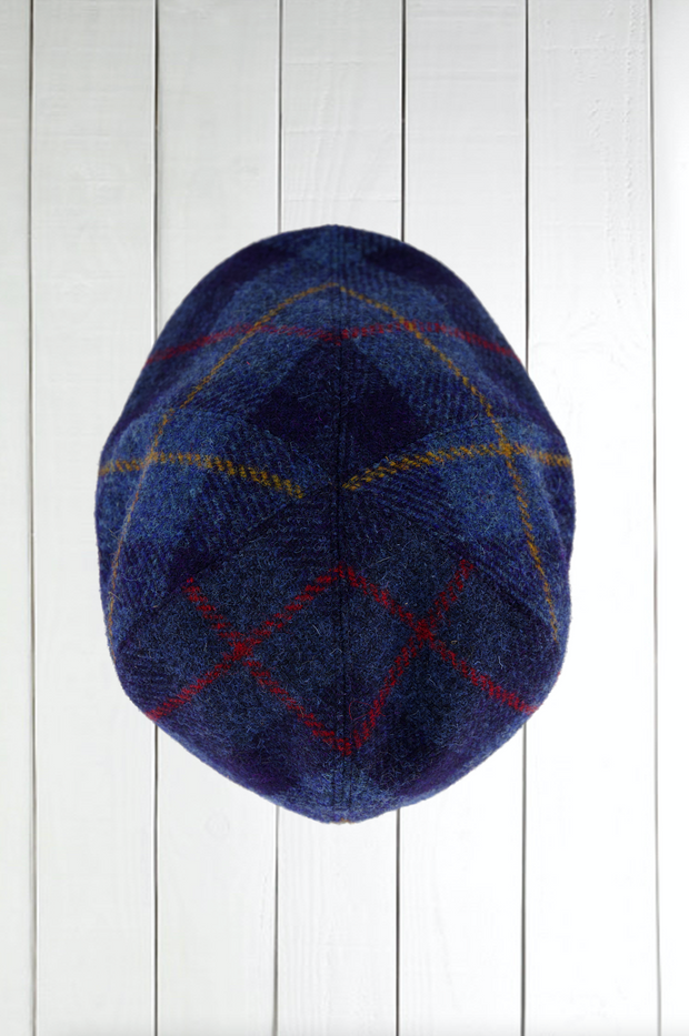 blue harris tweed cap