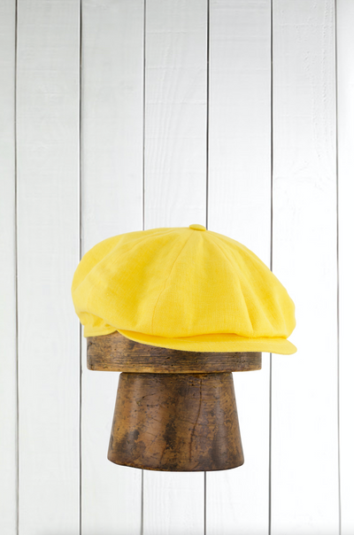 casquette en lin jaune