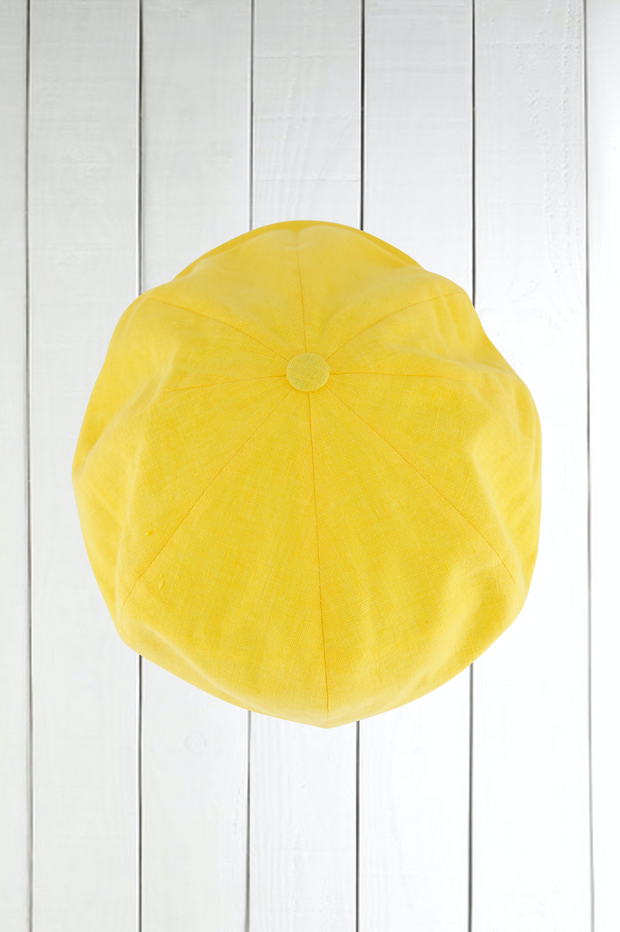 yellow linen cap