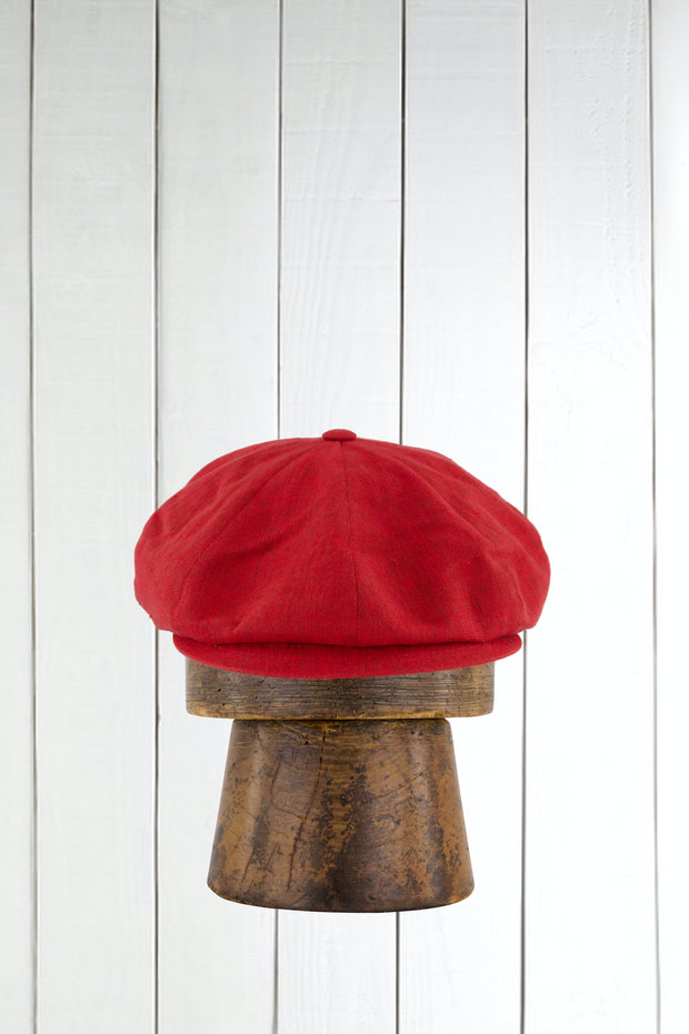 red linen cap