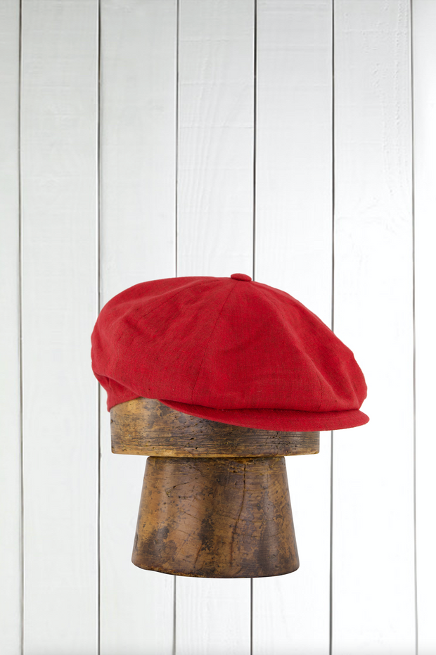 red linen cap