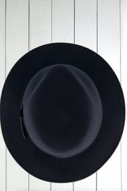 water-repellent charcoal wool felt hat