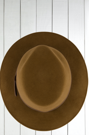 water-repellent camel wool felt hat