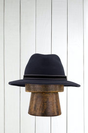 water-repellent charcoal wool felt hat