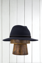 water-repellent charcoal wool felt hat