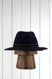 water-repellent blue wool felt hat