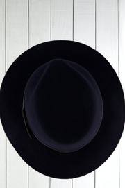 water-repellent blue wool felt hat