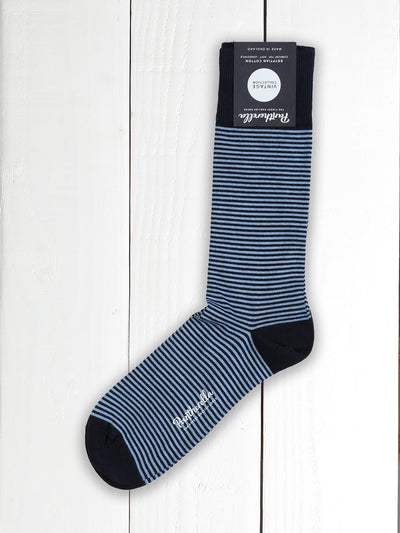 egyptian cotton pantherella socks with navy-blue stripe 