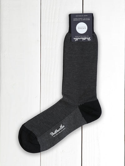 chaussettes pantherella noir pinpoint en fil d'Écosse