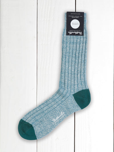teal pantherella socks in linen and cotton