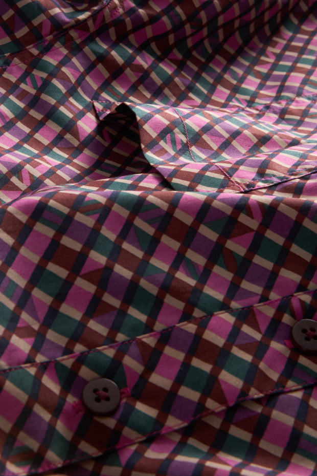 pre-sale Liberty® cotton mao-collar shirt with geometric pattern