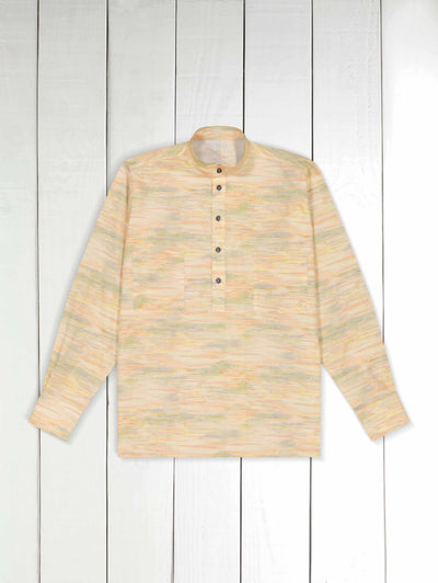waves pattern Liberty® mao-collar shirt