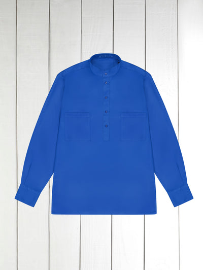 king blue Tencel® mao-collar shirt