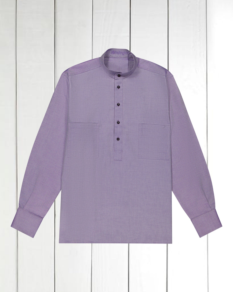 Chemise Homme à Manches Longues - Motif Oignon/Ail/Aubergine - 100% Polyester - Col V - Coupe Décontractée - Printemps/Automne