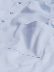 pre-sale luxury cotton mao-collar shirt in azure blue