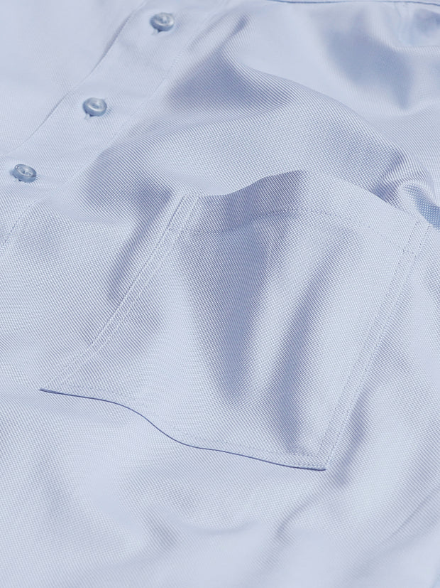 pre-sale luxury cotton mao-collar shirt in azure blue
