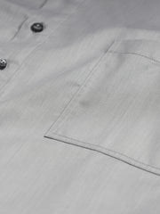 luxury cotton mao-collar shirt in granite