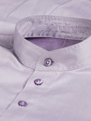 pre-sale luxury cotton mao-collar shirt in lilac