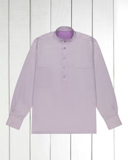 pre-sale luxury cotton mao-collar shirt in lilac